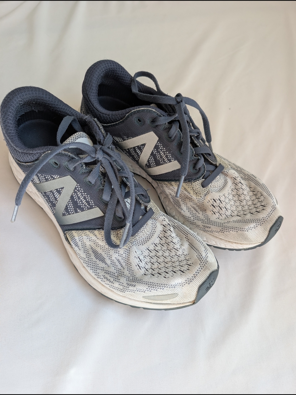 New Balance Fresh Foam Navy and White Athletic Sneakers